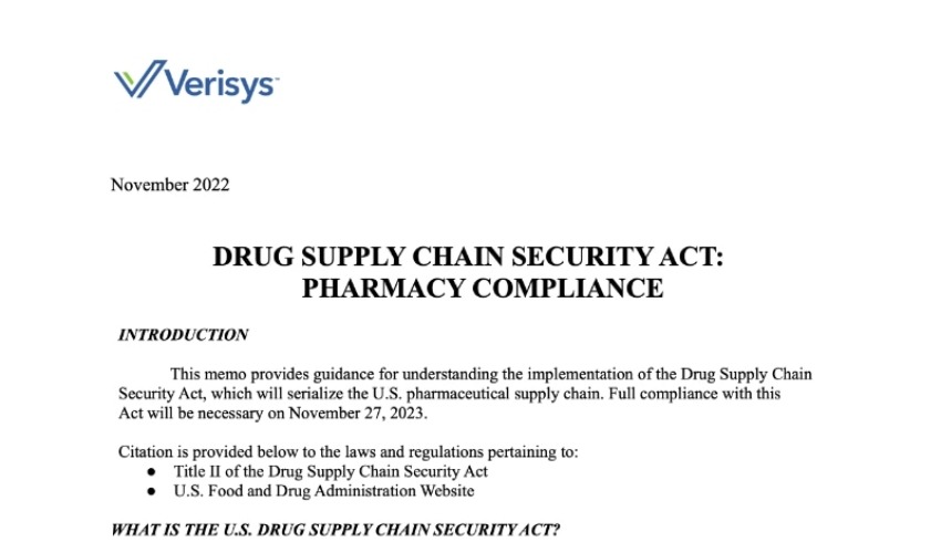drug supply chain security act pharmacy compliance